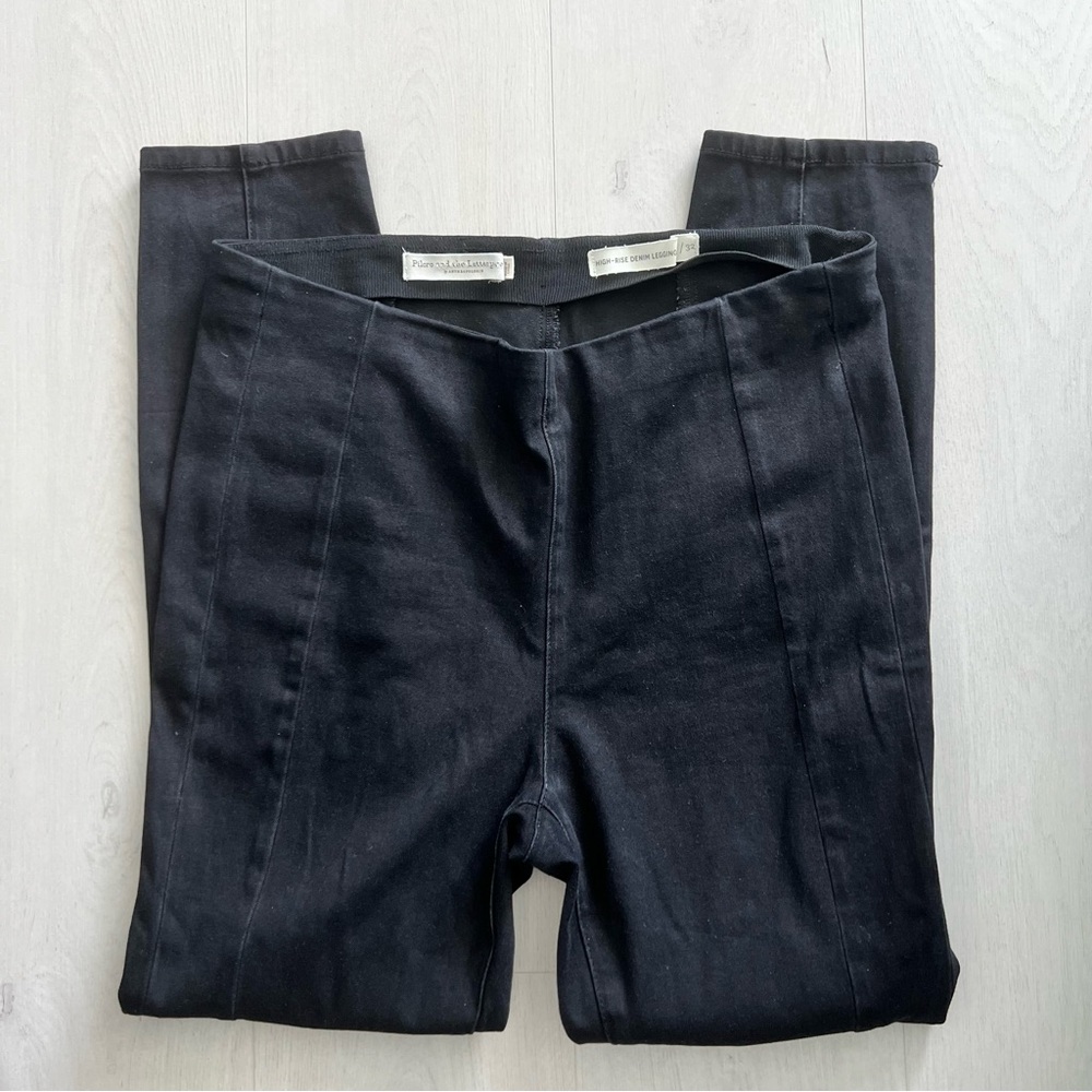 Anthropologie Pilcro black high rise denim leggings sz 32 stretch pants